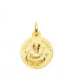 Medaglia Saint Benoit oro 18kt 16mm satinata