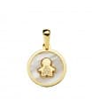 Ciondolo da donna oro giallo 18kt Kids Icon Boy Madreperla