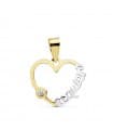 Ciondolo Cuore TE QUIERO oro bicolore 18 Kt San Valentino