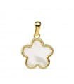 Pendentif Femme Fleur Nacre Or jaune 18 carats