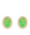 Orecchini oro giallo Alessia pietra verde 18 Kt