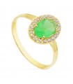 Anello oro giallo Alessia pietra verde 18 Kt