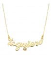 Collana donna oro giallo 18kt frase -Te quiero-