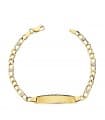 Bracciale con targhetta Bambini Oro 18kt 3x1 Zirconi