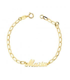 Pulsera bebé Oro amarillo 18K Nombre letras joya pulsera personalizada