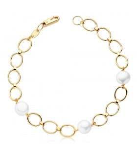 Pulsera Niña 1ª Comunión Oro 18k 18 cm Perlas