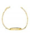 Bracciale con targhetta Oro 18 kt 16,5 cm Figaro