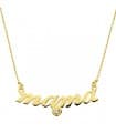 Girocollo donna oro giallo 18kt Testo -Mama-