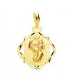 Ciondolo Bambina a cuscino traforato oro giallo 18 Kt 16 mm