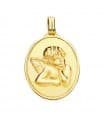 Medaglia Angelo Custode oro giallo 18 Kt 24 mm