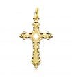 Croce traforata senza Cristo oro giallo 18 Kt 25 MM