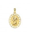 Medaglietta Madonna traforata oro giallo 18 Kt 15 MM