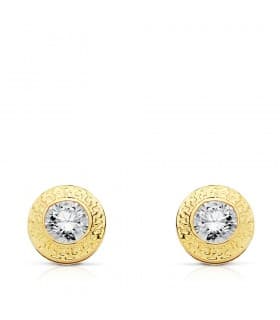 Pendientes Mujer Monique Oro Amarillo 18 K Chatón Greca 7 MM