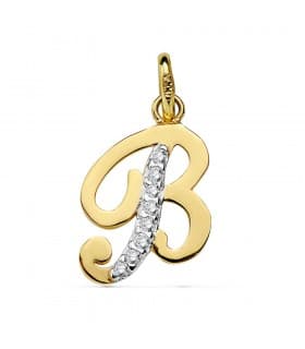 Pendentif Initiale F Or Jaune 18 K 13 mm