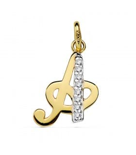 Pendentif Initiale F Or Jaune 18 K 15 mm