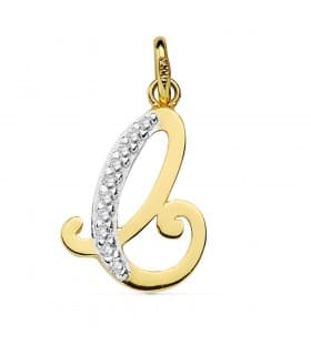 Pendentif Initiale C Or Jaune 18 K 17 mm