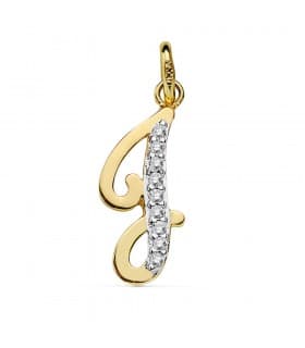 Pendentif Initiale J Or Jaune 18 K 18 mm