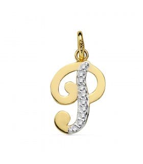 Pendentif Initiale R Or Jaune 18 K 16 mm