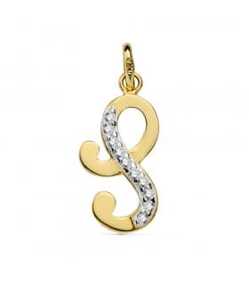 Pendentif Initiale S Or Jaune 18 K 18mm