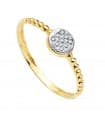 Anello Slim Palline donna due ori 18kt Pave