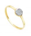 Anello Slim donna oro bicolore 18kt Pave