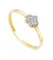 Anello Slim donna oro bicolore 18kt Fiore