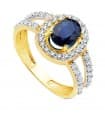 Anello donna oro gialloe bianco 18kt Ginny zaffiro