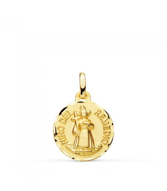 Medalla Virgen Maria Francesa Oro 18k 18mm Medalla 1ª Comunion