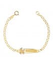 Bracciale targhetta Bambini Bicolore 18kt Passeggino 13,5 cm