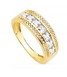 Anillo mujer Oro Amarillo 18K Rombo Amatista