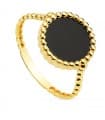 Anello donna oro giallo 18kt Black Caviar Dot