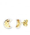 Orecchini oro giallo e bianco 18kt Moon 8 mm