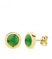 Orecchini oro giallo 18Kt Lilo pietra verde