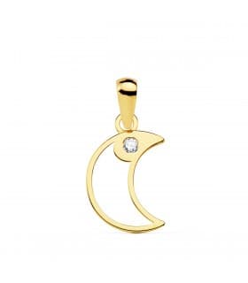 Colgante Space Oro Amarillo 18K Luna line