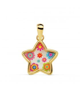 Colgante Niña Aloha Oro 18K Estrella 12mm juego joyeria infantil