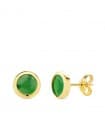 Orecchini Stick oro 18kt Pietra verde 6,5 mm