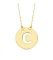 Collana iniziale C lettera oro giallo 18kt 42 cm