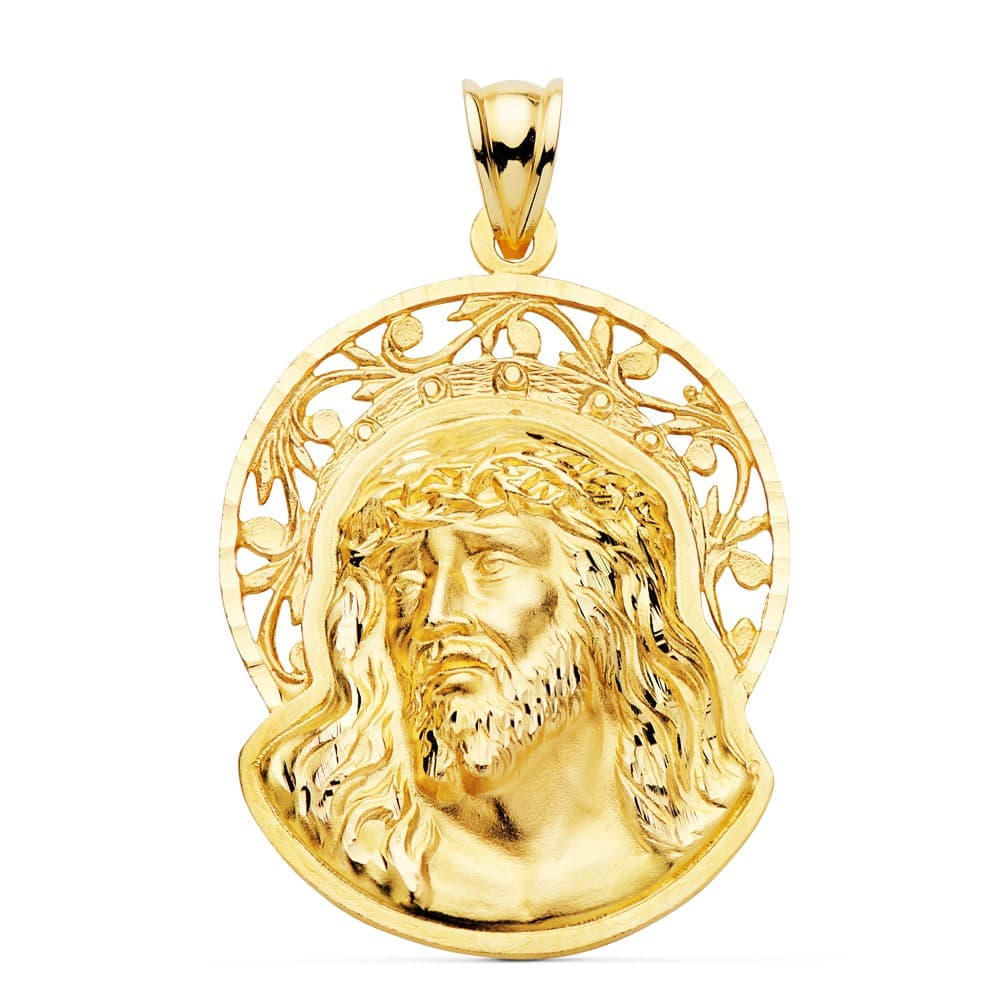 Colgante Cabeza Cristo Potencias Oro 18K 23mm