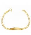 Bracciale Targhetta Bimbi oro 18kt Maglia alternata 1x1