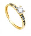 Solitario Florienze oro giallo 18kt blu