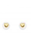 Orecchini per bambina oro 18kt Pearl & Heart 5mm