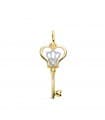 Ciondolo Charm Chiave Amulette Oro bicolore 18 kt 18 mm