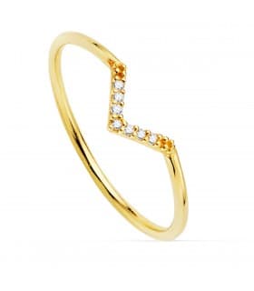 Anillo Streisand Oro Amarillo 18K Diamantes 0.055 Qts.