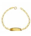 Bracciale targhetta bimbi oro 18kt Maglia 1x1 martellata