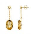 Orecchini Manhattan oro giallo 18kt champagne