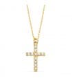 Collana Croce diamanti 0090 ct oro 18Kt