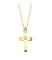 Collana Croce diamante 0015 ct oro 18Kt